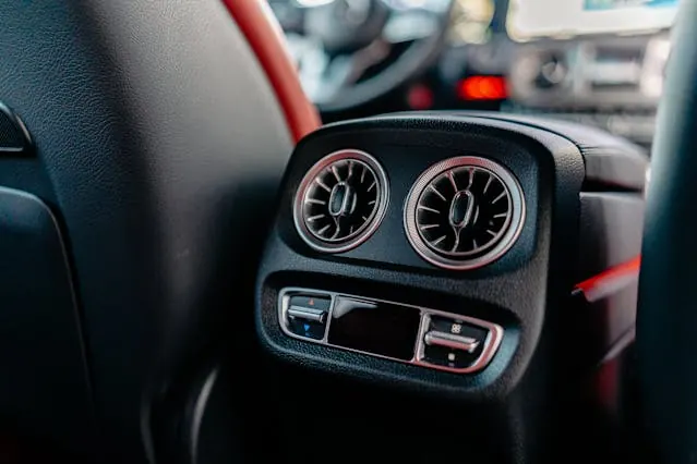 Air vents on a car dashboard