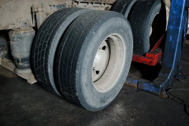 Twin rear tyres on a van